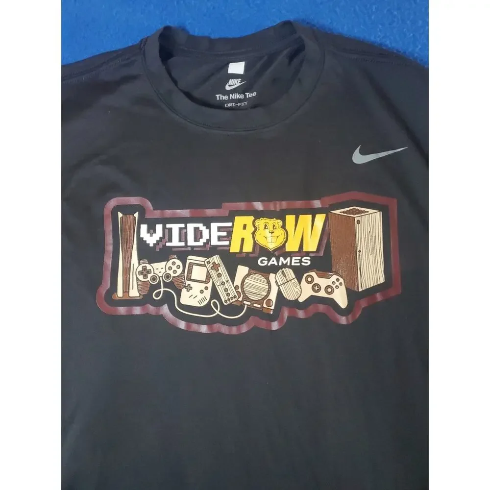 Nike The Nike Tee Dri-fit Blavk T-Shirt Men's Size Large Video Raw Games